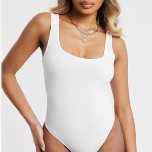 ASOS White Scoop Neck Bodysuit